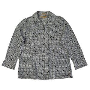 Notations Black/White Polka Dot Blouse 3/4 Sleeve Women’s Petite S Button Front